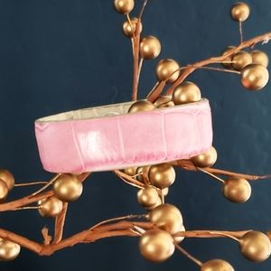 Pink Croc Skin Cuff Bracelet #1